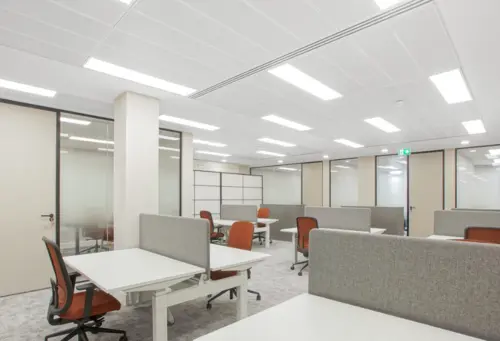 An office with windows