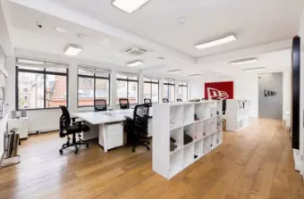 An office with natural lighting.